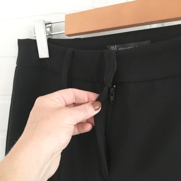 Anthropologie x Adrianna Papell Crop Pants Pull-on Front slit hem Black Sz 4 - Picture 5 of 16
